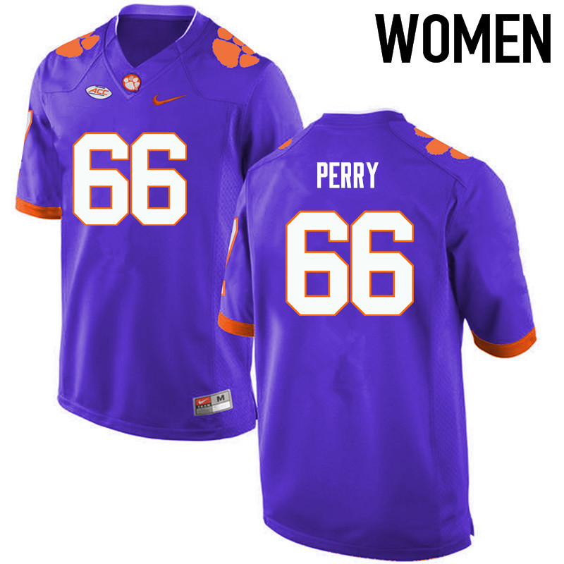 Women Clemson Tigers #66 William Perry College Football Jerseys-Purple - Click Image to Close
